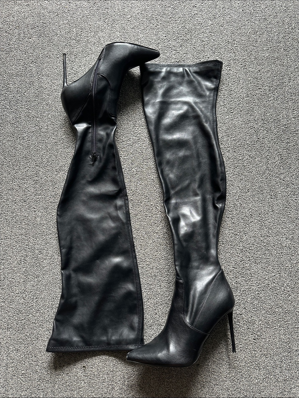 Steve Madden Black Over-the-Knee Pointed Stiletto Boots